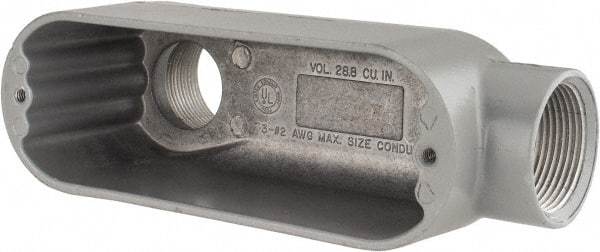 Hubbell Killark - Form 85, LB Body, 1-1/4" Trade, IMC, Rigid Aluminum Conduit Body - Oval, 7-1/2" OAL, 28.8 cc Capacity, Hazardous & Wet Locations - Exact Tool & Supply