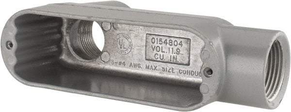 Hubbell Killark - Form 85, LB Body, 1" Trade, IMC, Rigid Aluminum Conduit Body - Oval, 6-5/8" OAL, 12 cc Capacity, Hazardous & Wet Locations - Exact Tool & Supply