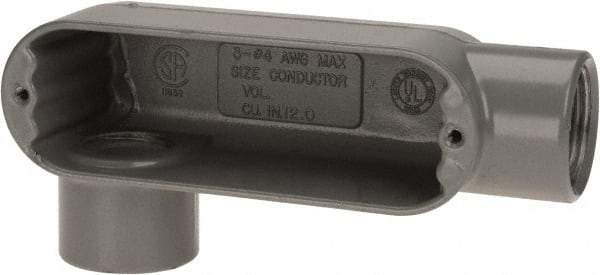 Hubbell Killark - Form 85, LR Body, 1" Trade, IMC, Rigid Aluminum Conduit Body - Oval, 6-1/4" OAL, 12 cc Capacity, Hazardous & Wet Locations - Exact Tool & Supply