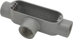 Hubbell Killark - Form 85, T Body, 1" Trade, IMC, Rigid Aluminum Conduit Body - Oval, 7-1/8" OAL, 12 cc Capacity, Hazardous & Wet Locations - Exact Tool & Supply