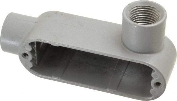 Hubbell Killark - Form 85, LR Body, 1/2" Trade, IMC, Rigid Aluminum Conduit Body - Oval, 4-5/8" OAL, 4 cc Capacity, Hazardous & Wet Locations - Exact Tool & Supply