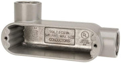 Hubbell Killark - Form 85, LL Body, 3/4" Trade, IMC, Rigid Aluminum Conduit Body - Oval, 5-3/8" OAL, 7 cc Capacity, Hazardous & Wet Locations - Exact Tool & Supply