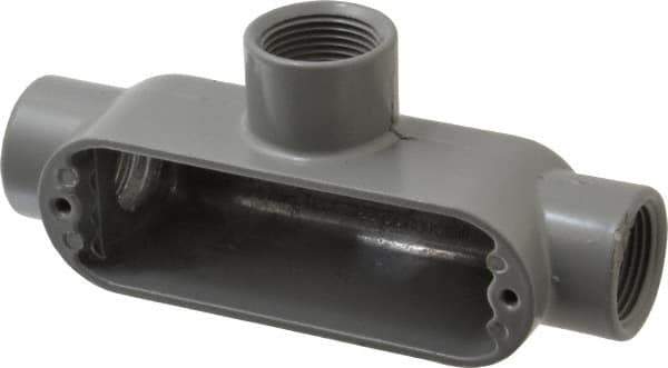 Hubbell Killark - Form 85, T Body, 3/4" Trade, IMC, Rigid Aluminum Conduit Body - Oval, 6-1/16" OAL, 7 cc Capacity, Hazardous & Wet Locations - Exact Tool & Supply