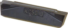 Kennametal - 500G GMP Grade KC5010, 5mm Cutting Width Carbide Grooving Insert - 4.2mm Max Depth of Cut, Neutral, 0.8mm Corner Radius, TiAlN Finish - Exact Tool & Supply