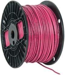 Southwire - THHN/THWN, 14 AWG, 15 Amp, 500' Long, Solid Core, 1 Strand Building Wire - Red, Thermoplastic Insulation - Exact Tool & Supply