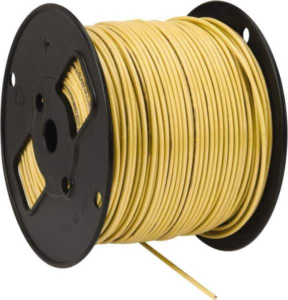 Southwire - THHN/THWN, 12 AWG, 20 Amp, 500' Long, Solid Core, 1 Strand Building Wire - Yellow, Thermoplastic Insulation - Exact Tool & Supply