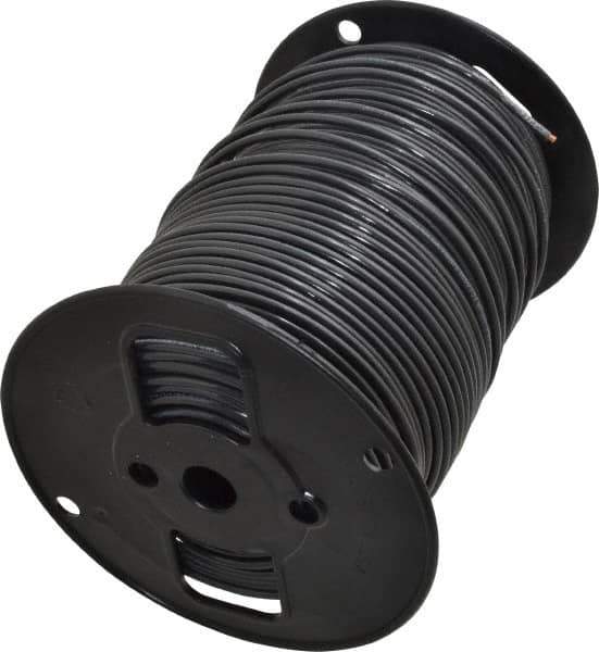 Southwire - THHN/THWN, 10 AWG, 30 Amp, 500' Long, Solid Core, 1 Strand Building Wire - Black, Thermoplastic Insulation - Exact Tool & Supply