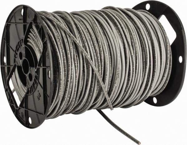 Southwire - THHN/THWN, 10 AWG, 30 Amp, 500' Long, Solid Core, 1 Strand Building Wire - Gray, Thermoplastic Insulation - Exact Tool & Supply