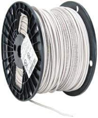 Southwire - THHN/THWN, 14 AWG, 15 Amp, 500' Long, Stranded Core, 19 Strand Building Wire - White, Thermoplastic Insulation - Exact Tool & Supply