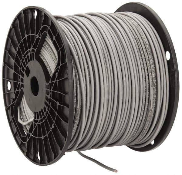 Southwire - THHN/THWN, 12 AWG, 20 Amp, 500' Long, Stranded Core, 19 Strand Building Wire - Gray, Thermoplastic Insulation - Exact Tool & Supply