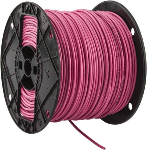 Southwire - THHN/THWN, 12 AWG, 20 Amp, 500' Long, Stranded Core, 19 Strand Building Wire - Pink, Thermoplastic Insulation - Exact Tool & Supply