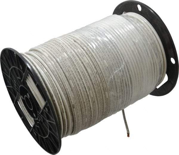 Southwire - THHN/THWN, 10 AWG, 30 Amp, 500' Long, Stranded Core, 19 Strand Building Wire - White, Thermoplastic Insulation - Exact Tool & Supply