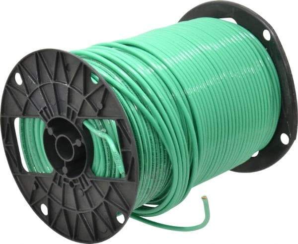 Southwire - THHN/THWN, 10 AWG, 30 Amp, 500' Long, Stranded Core, 19 Strand Building Wire - Green, Thermoplastic Insulation - Exact Tool & Supply
