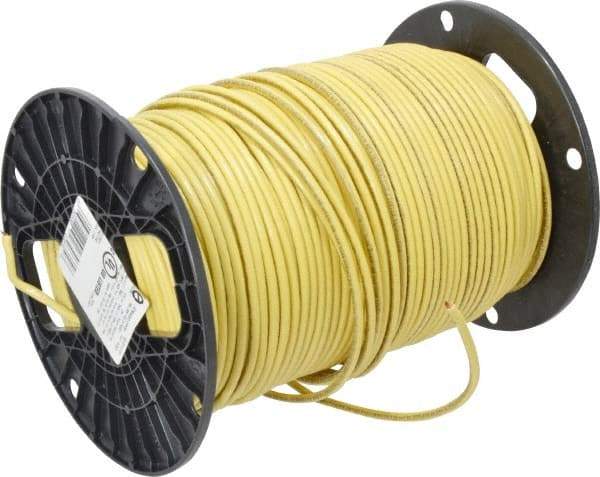Southwire - THHN/THWN, 10 AWG, 30 Amp, 500' Long, Stranded Core, 19 Strand Building Wire - Yellow, Thermoplastic Insulation - Exact Tool & Supply