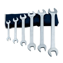Martin Tools - 6 Pc, 3/8 x 7/16 - 7/8 x 1-1/8", 6-Point Double Open End Wrench Set - Exact Tool & Supply