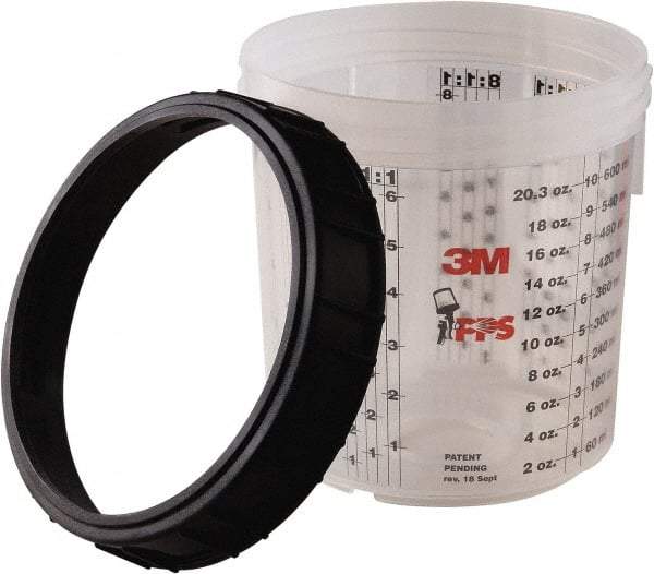3M - Paint Sprayer Cup & Collar - Standard Collar and Cup - Exact Tool & Supply