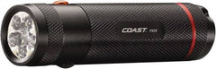 Coast Cutlery - White, Red LED Bulb, 155 Lumens, Industrial/Tactical Flashlight - Black Aluminum Body, 3 AAA Batteries Included - Exact Tool & Supply