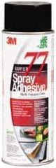 3M - 24 oz Aerosol Clear Spray Adhesive - High Tack, 205°F Heat Resistance, 99 Sq Ft Coverage, Medium Strength Bond, 30 min Max Bonding Time, Flammable, Series 77 - Exact Tool & Supply