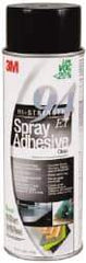 3M - 24 oz Aerosol Clear Spray Adhesive - High Tack, 210°F Heat Resistance, 37 Sq Ft Coverage, High Strength Bond, 60 min Max Bonding Time, Flammable, Series 94 - Exact Tool & Supply