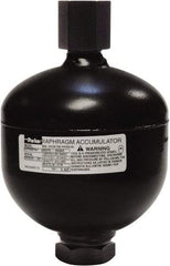 Parker - 170 Lb. Capacity, 3,620 psi Max Working Pressure, 10.47" High, Hydrin Diaphragm Accumulator - 6.63" Diam, 8 SAE Port Thread - Exact Tool & Supply