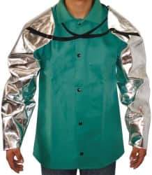 PRO-SAFE - Size Universal, Silver/Yellow Aluminzed Kevlar Aluminized Sleeve - 28" Long Sleeve - Exact Tool & Supply