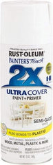 Rust-Oleum - White, Semi Gloss, Enamel Spray Paint - 8 Sq Ft per Can, 12 oz Container, Use on Multipurpose - Exact Tool & Supply