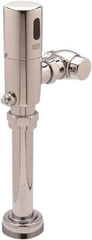 Zurn - 1-1/2" Spud Coupling, 1" Pipe, Closet Automatic Flush Valve - Single Flush, 1.28 Gal per Flush, Chrome Cover, Powered by 4 AA Batteries - Exact Tool & Supply