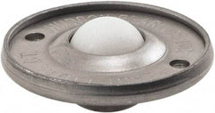 Hudson Bearing - 5/8 Inch Diameter, Round, Nylon Ball Transfer - 1.6875 Inch Overall Diameter, 3/8 Inch Mount Height, 20 Lb. Capacity - Exact Tool & Supply