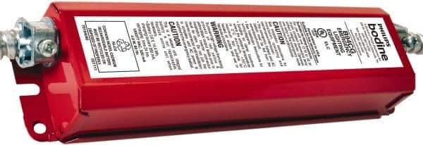 PHILIPS bodine - 1 Lamp, 120-277 Volt, 4 Pin Twin, Quad, Triple Twin Tube, Circline, Long Compact Fluorescent Emergency Ballast - 0 to 39, 40 to 79 Watt, Up to 1250 Lumens, 90 min Run Time, 2 Inch Long x 12 Inch Wide x 2-1/2 Inch High - Exact Tool & Supply