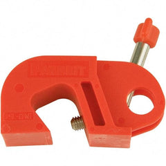Panduit - Nylon No-Tool Circuit Breaker Lockout - 11/32 Max Cord Diam, 1 Padlock, 1 Circuit - Exact Tool & Supply