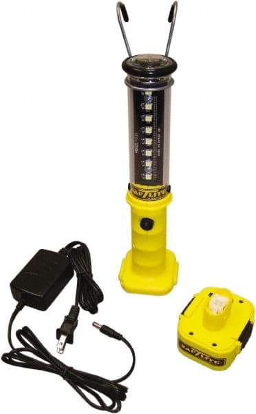 Made in USA - 100 VAC & 240 VAC, (8) 1/2, (1) 1 Watt, Cordless, LED Portable Handheld Work Light - 1 Head, Polycarbonate - Exact Tool & Supply