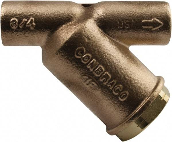 Conbraco - 2" Pipe, C x C Ends, Lead Free Bronze Y-Strainer - 400 psi Pressure Rating, 400 psi WOG Rating, 0 psi WSP Rating - Exact Tool & Supply