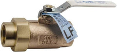 Conbraco - 1-1/4" Pipe, Standard Port, Bronze Single Union Ends Ball Valve - Bi-Directional, Female Union x FNPT Ends, Lever Handle, 600 WOG, 150 WSP - Exact Tool & Supply