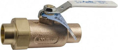 Conbraco - 2" Pipe, Standard Port, Bronze Single Union Ends Ball Valve - Bi-Directional, Union/Soldered x Union/Soldered Ends, Lever Handle, 600 WOG, 150 WSP - Exact Tool & Supply