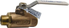 Conbraco - 1-1/4" Pipe, Standard Port, Bronze Standard Ball Valve - Bi-Directional, MNPT x FNPT Ends, Lever Handle, 600 WOG, 150 WSP - Exact Tool & Supply
