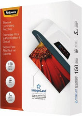 FELLOWES - 150 Piece, 5mm Thick, Legal Size Pouch - 9" Wide x 11-1/2" High - Exact Tool & Supply