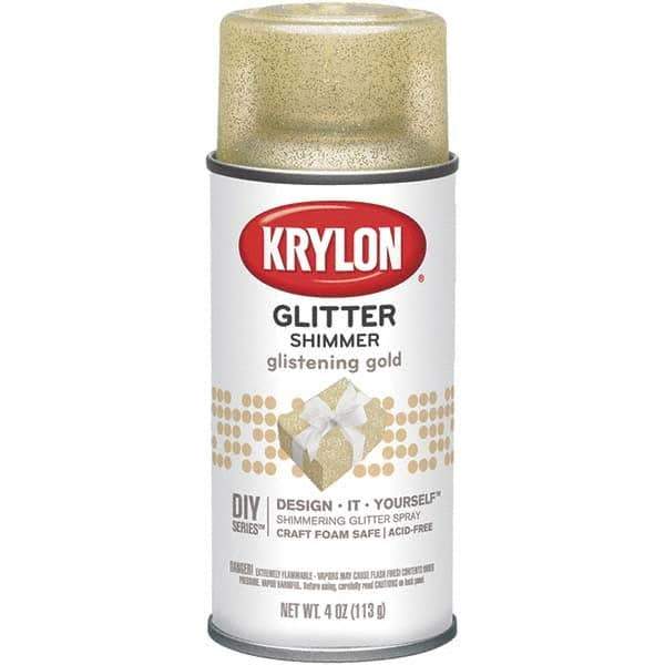 Krylon - Glistening Gold, Glitter, Craft Paint Spray Paint - 4 oz Container - Exact Tool & Supply