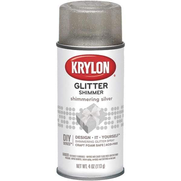 Krylon - Shimmering Silver, Glitter, Craft Paint Spray Paint - 4 oz Container - Exact Tool & Supply