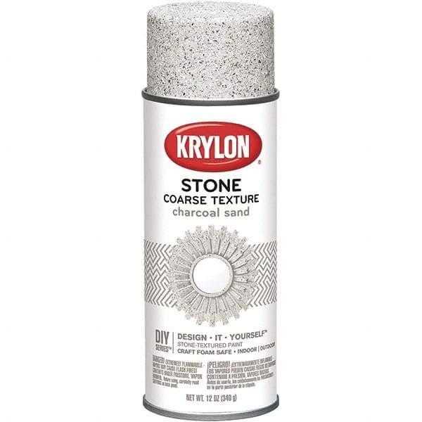 Krylon - Charcoal Sand, Textured, Craft Paint Spray Paint - 12 oz Container - Exact Tool & Supply