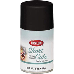 Krylon - Black, Flat, Enamel Spray Paint - 3 oz Container - Exact Tool & Supply