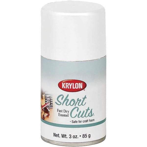Krylon - White, Flat, Enamel Spray Paint - 3 oz Container - Exact Tool & Supply