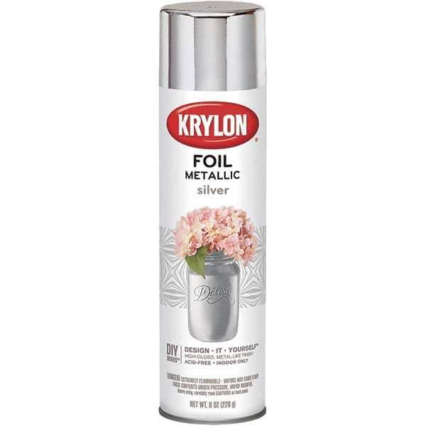 Krylon - Silver Foil, Gloss, Metallic Spray Paint - 8 oz Container - Exact Tool & Supply