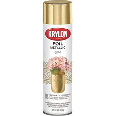 Krylon - Gold Foil, Gloss, Metallic Spray Paint - 8 oz Container - Exact Tool & Supply