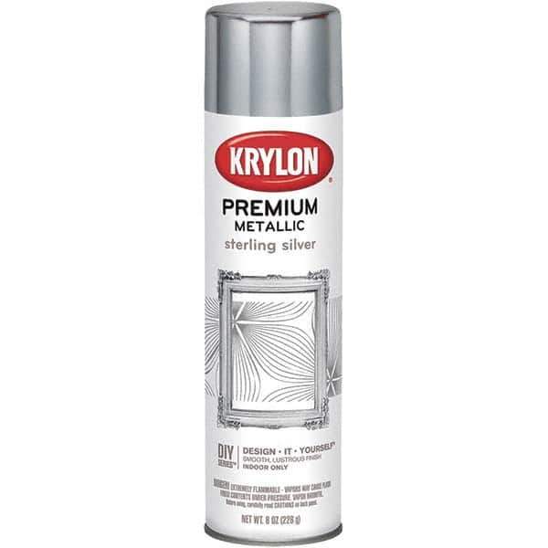 Krylon - Sterling Silver, Gloss, Metallic Spray Paint - 8 oz Container - Exact Tool & Supply