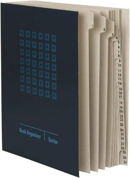SMEAD - 8-1/2 x 11", Letter Size, Navy Blue, Indexed Sorters - Exact Tool & Supply