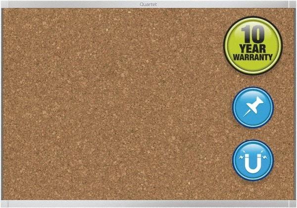 Quartet - 48" Wide x 36" High Open Cork Bulletin Board - Natural (Color) - Exact Tool & Supply