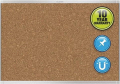 Quartet - 48" Wide x 36" High Open Cork Bulletin Board - Natural (Color) - Exact Tool & Supply