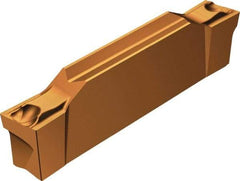 Sandvik Coromant - R123x2F CS 1125 Grade, 0.0984" Cutting Width, Carbide Cutoff Insert - 15° Right Hand Lead Angle, 0.0039" Cnr Rad, TiAlN Coated - Exact Tool & Supply
