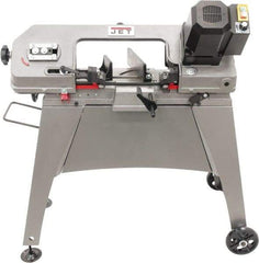 Jet - 5 x 6" Semi-Automatic Combo Horizontal & Vertical Bandsaw - 1 Phase, 90° Vise Angle of Rotation, 1/2 hp, 115 Volts, Geared Head Drive - Exact Tool & Supply