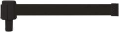 Banner Stakes - 6.61" High x 15' Long x 2-1/2" Wide Retractable Barrier Belt - Plastic & Polyester, Matte Finish, Black, Use with Banner Stakes Plus Stanchion, Banner Stakes Plus Base - Exact Tool & Supply